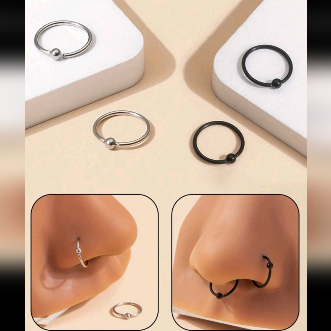 4 Nose Ring Hoops